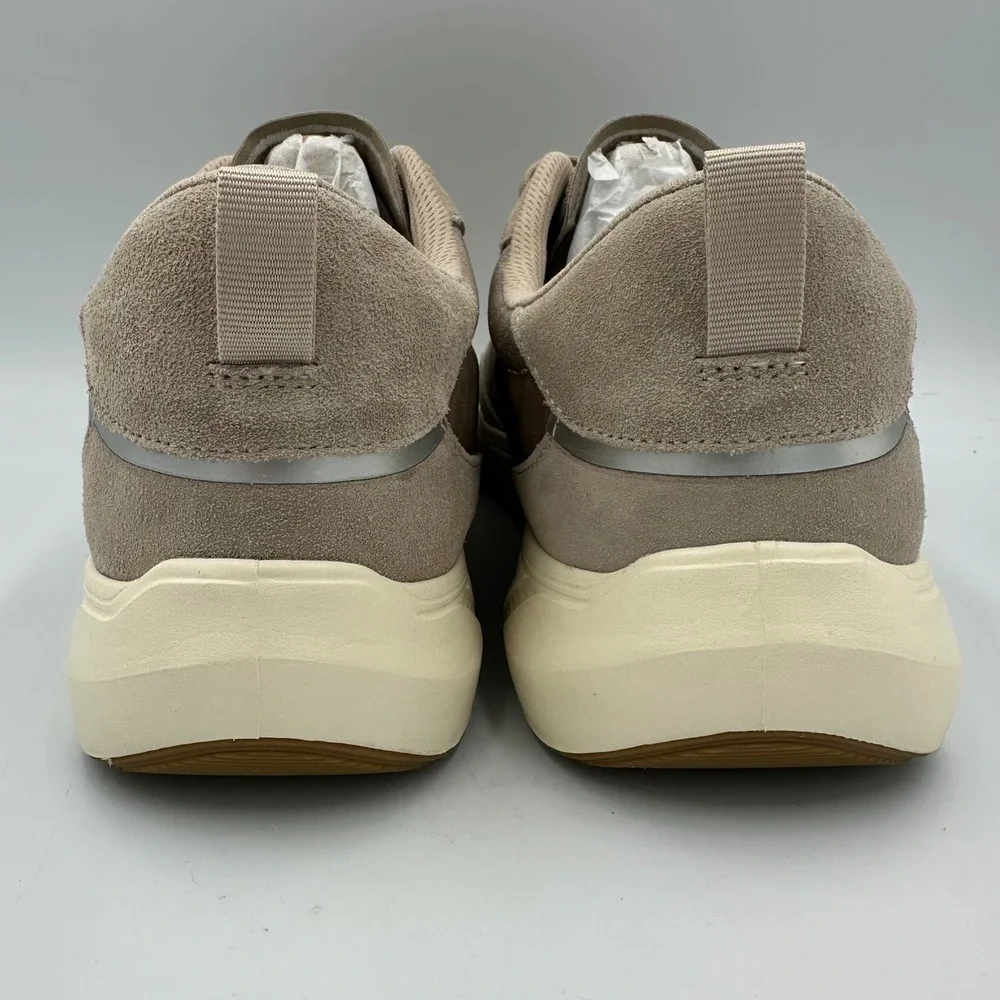 Vionic Presley Walking Sneaker women 11 Taupe Suede slip-on Athleisure Orthotic